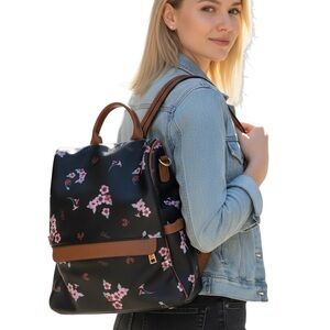Cluci Elegant Floral Black Backpack